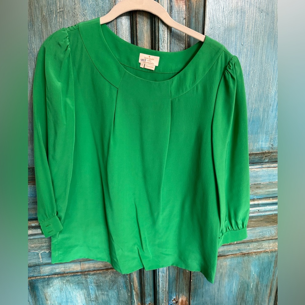 Kate spade green silk blouse